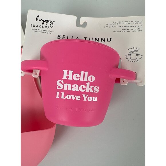 Bella Tunno Pink Wonder Who Runs The World Girls Bib & Happy Snacker Set NWT - Picture 3 of 7